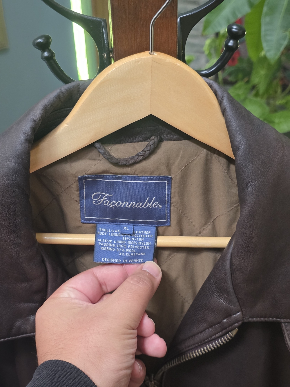FRENCH VINTAGE FACONNABLE LAMB LEATHER JACKET XL - Picture 2 of 16